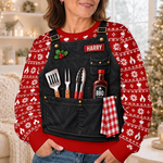 Custom Photo Grillmas Christmas Gifts For Men - Personalized Ugly Sweatshirt