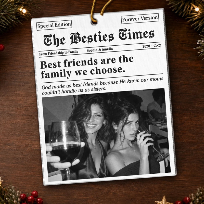 Custom Bestie Photo Friendship Gifts For Women - Personalized Acrylic Ornament