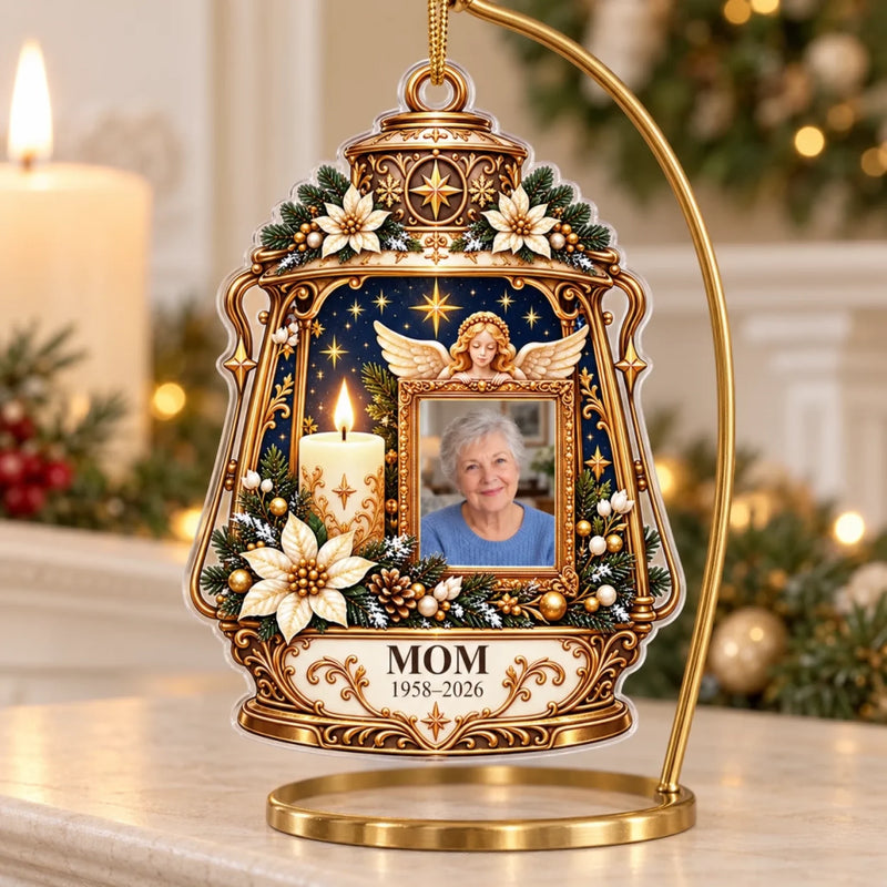 Custom Photo Memorial Lantern Christmas Decor Gifts - Personalized Acrylic Ornament