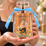 Custom Photo Floral Gifts for Her - Personalized Refillable Perfume Bottle