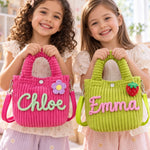 Custom Name and Cute Charm Gifts for Kids - Personalized Corduroy Crossbody Bag