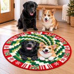 Custom Photo Vortex Dog Christmas Gifts For Pet Lovers - Personalized Quilted Round Mat