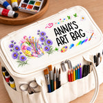 Custom Floral Painting Gifts For Art Lovers - Personalized Canvas Yarn Tote Bag