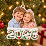 Custom Faux Porcelain Photo Kids Christmas Gifts - Personalized Acrylic Ornament