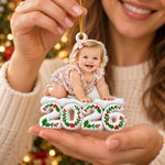 Custom Faux Porcelain Photo Kids Christmas Gifts - Personalized Acrylic Ornament