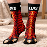 Custom Dragon Scales and Claws Gifts for Kids - Personalized Middle Tube Socks