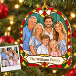 Custom Stained Glass Photo Family Christmas Gifts - Personalized Acrylic Ornament