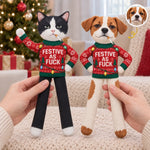 Custom Photo Pet Face Funny Ugly Christmas Sweater Gifts For Pet Lovers - Personalized Poseable Plush Doll