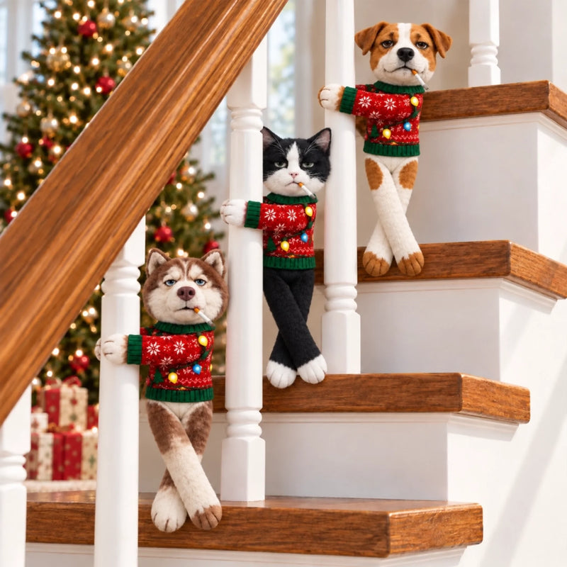 Custom Photo Pet Face Funny Ugly Christmas Sweater Gifts For Pet Lovers - Personalized Poseable Plush Doll