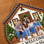 Custom Family Photo Welcome Home Decor Gifts For Family - Personalized Wood Sign