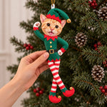 Custom Photo Face Christmas Elf Funny Gifts For Family, Pet Lovers - Personalized Poseable Plush Doll Ornament