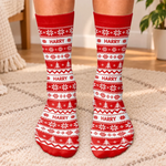 Custom Name Festive Pattern Family Christmas Gifts - Personalized Middle Tube Socks