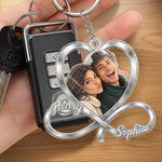 Custom Photo Infinity Heart Romantic Gifts For Couples - Personalized Shaped Acrylic Keychain