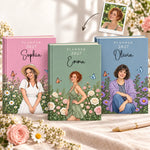 Custom Photo Birth Month Flower Field Planner 2027 Gifts For Women - Personalized Hardcover Journal