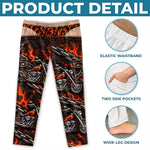 Custom Funny Motorcycle Flame Gifts for Bikers - Personalized Pajama Pants