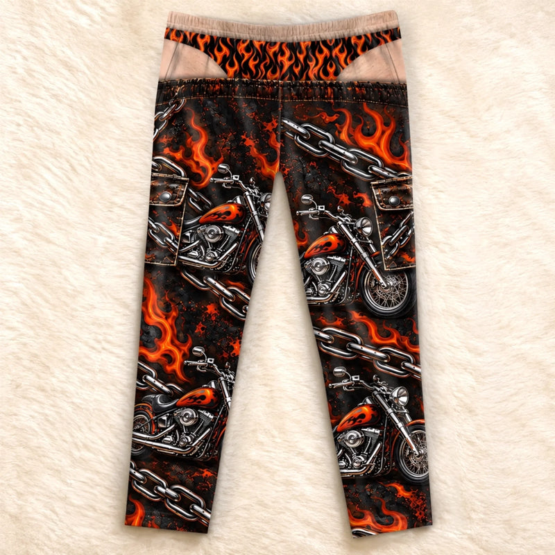 Custom Funny Motorcycle Flame Gifts for Bikers - Personalized Pajama Pants