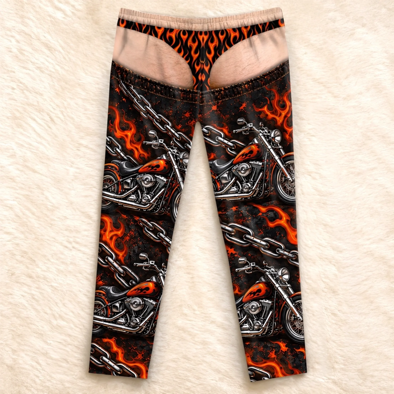 Custom Funny Motorcycle Flame Gifts for Bikers - Personalized Pajama Pants