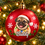 Custom Pet Photo Christmas Dog Cat Lover Gifts - Personalized Full Wrap Ball Ornament