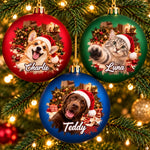 Custom Pet Photo Christmas Selfie Dog Cat Lover Gifts For Pet Lovers - Personalized Full Wrap Ball Ornament