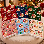 Custom Photo Christmas Santa Hat Gifts For Kids - Personalized Blanket