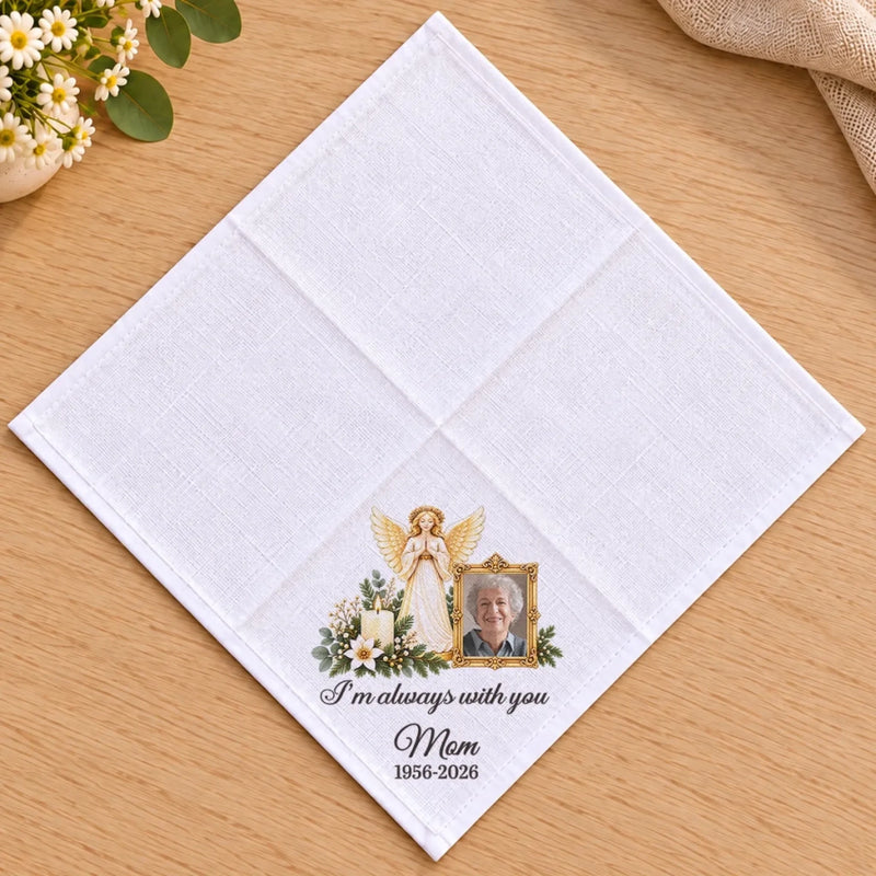 Custom Photo Angel Memorial Gifts For A Loved One - Personalized Handkerchief