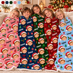Custom Photo Christmas Santa Hat Gifts For Kids - Personalized Blanket