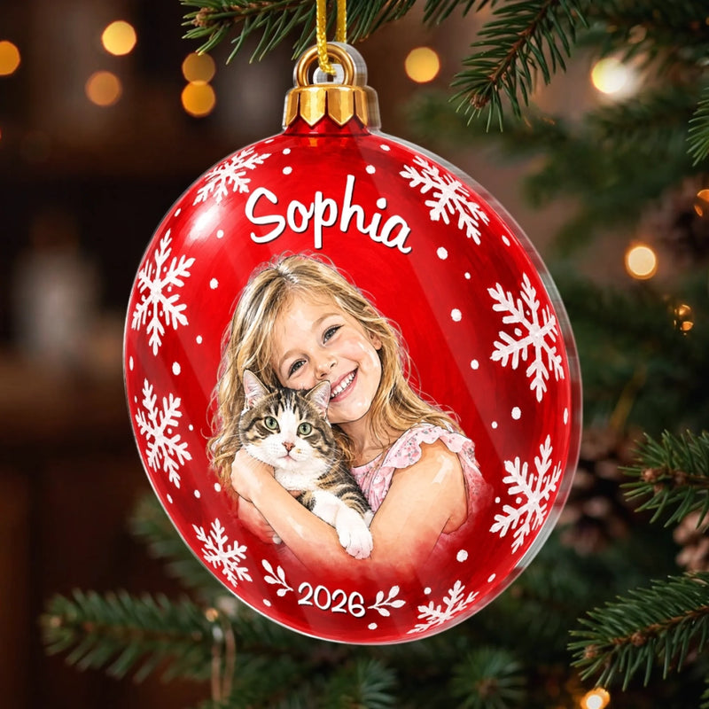 Custom Photo Christmas Gifts for Families - Personalized Acrylic Ornament