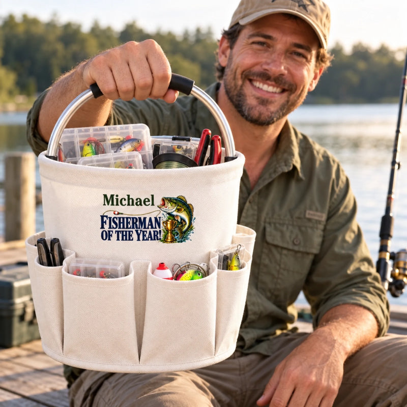 Custom Name Fisherman Of The Year Gifts For Fisherman, Anglers  - Personalized Tool Bag
