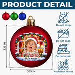 Custom Photo Name Christmas Gifts for Kids - Personalized Full Wrap Ball Ornament