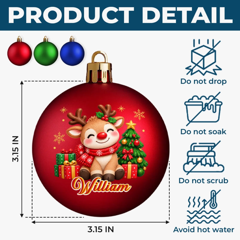 Custom Name Christmas Character Gifts - Personalized Full Wrap Ball Ornament