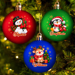 Custom Name Christmas Character Gifts - Personalized Full Wrap Ball Ornament