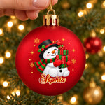 Custom Name Christmas Character Gifts - Personalized Full Wrap Ball Ornament
