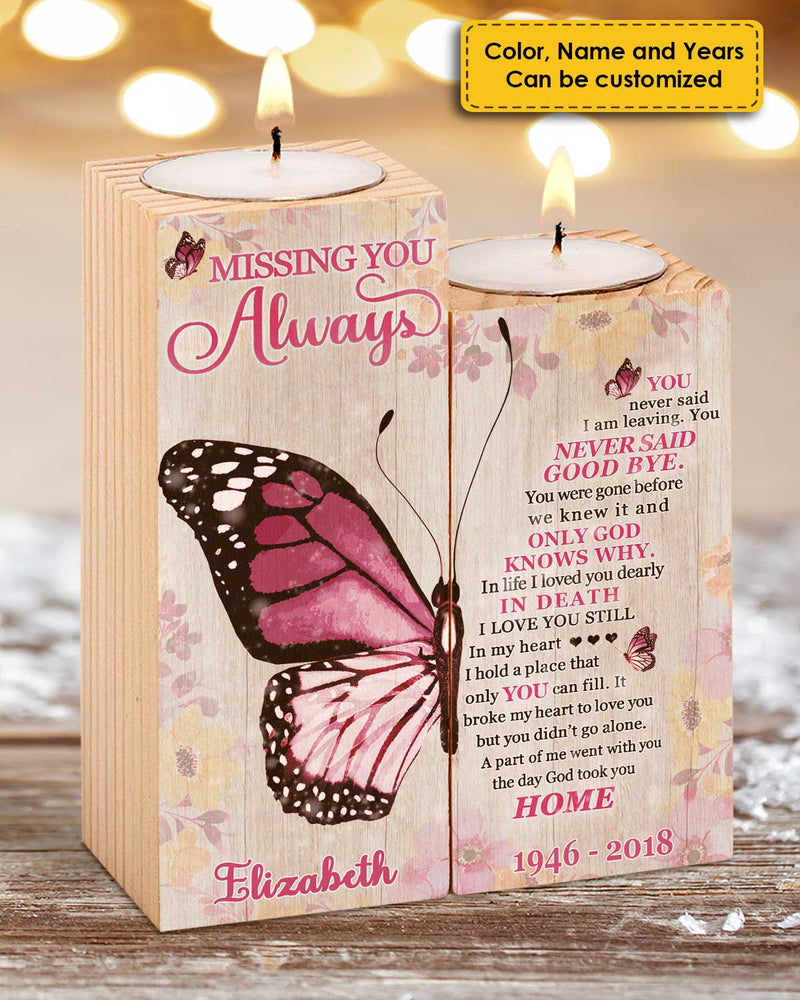 Missing You Always - Personalized Candle Holder