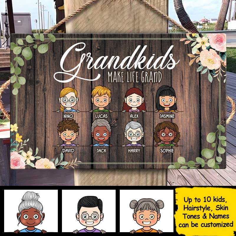 Grandkid Make Life Grand - Personalized Rectangle Sign