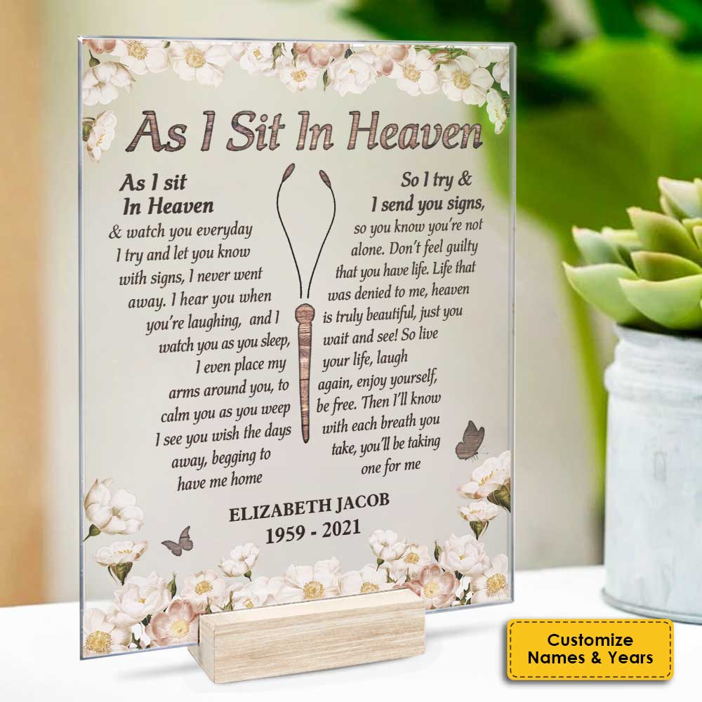 You're Not Alone - Personalized Acrylic Plaque - Memorial Gift, Sympathy Gift
