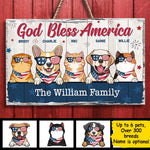 God Bless America - 4th Of July Funny Personalized Pet Rectangle Sign