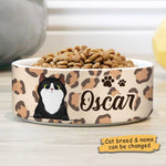 Cheetah Skin, Gift For Cat Lovers - Personalized Custom Ceramic Cat Bowls