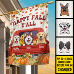 Happy Fall Y'all - Personalized Dog Flag