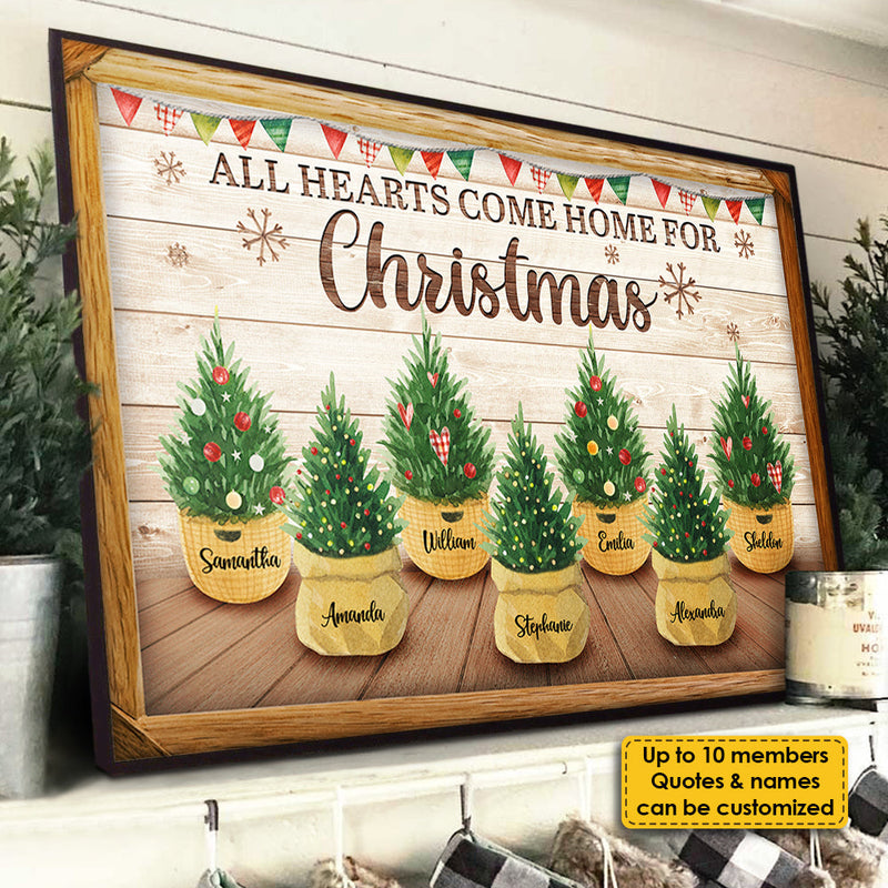 All Hearts Come Home For Christmas - Personalized Horizontal Poster
