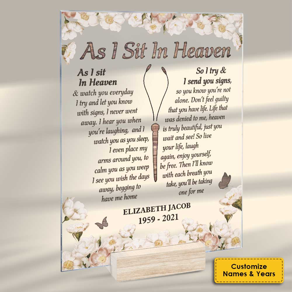 You're Not Alone - Personalized Acrylic Plaque - Memorial Gift, Sympathy Gift
