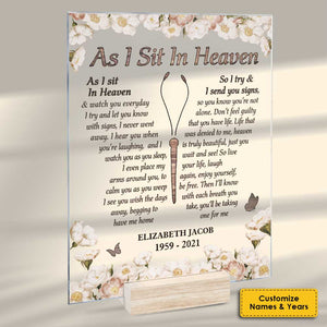You're Not Alone - Personalized Acrylic Plaque - Memorial Gift, Sympathy Gift