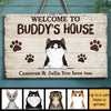 Welcome To The Cats' House - Funny Personalized Cat Rectangle Sign