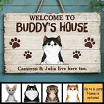 Welcome To The Cats' House - Funny Personalized Cat Rectangle Sign