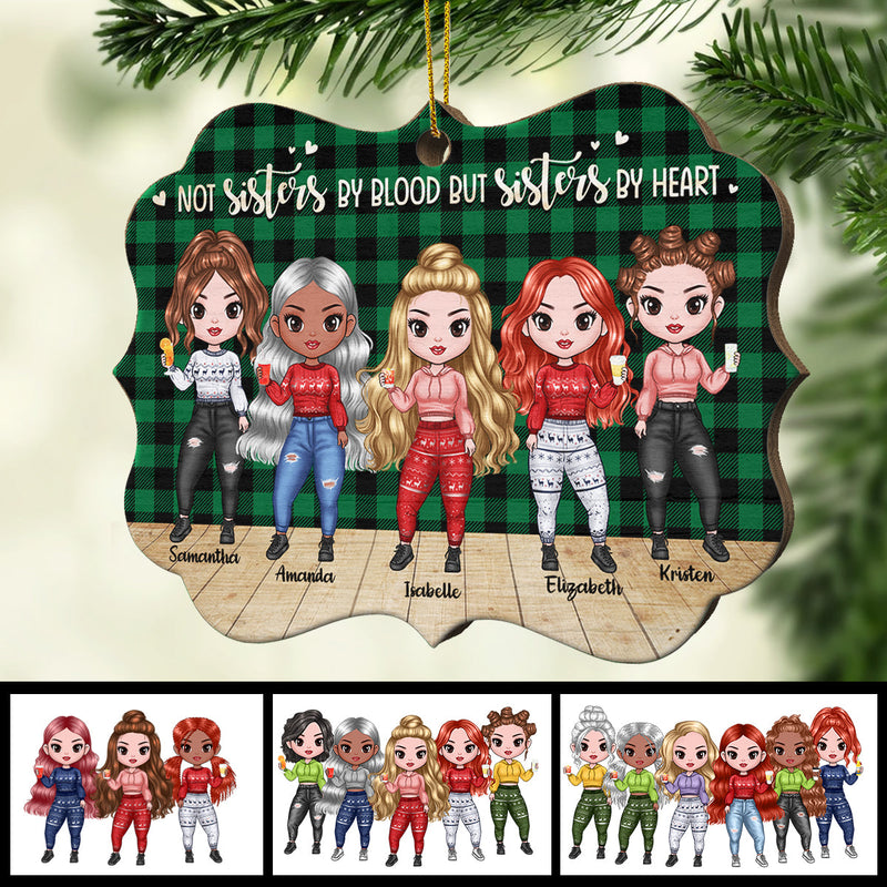 There's No Greater Gift Than Sisters - Personalized Custom Benelux Shaped Wood Christmas Ornament