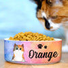 Galaxy Watercolor, Gift For Cat Lovers - Personalized Custom Ceramic Cat Bowls