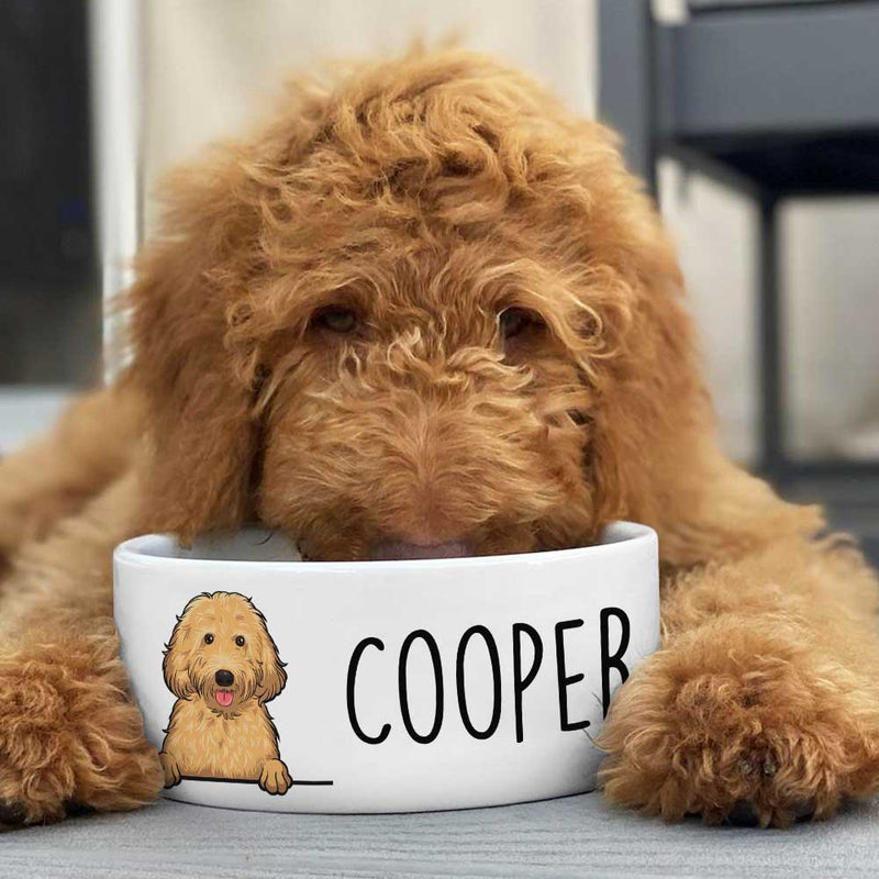 Solid Color, Gift For Dog Lovers - Personalized Custom Ceramic Dog Bowls