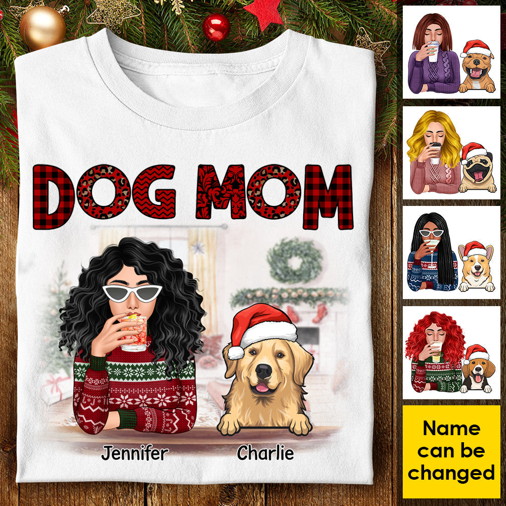 Merry Christmas To The Best Dog Mom Ever - Personalized Unisex T-Shirt, Hoodie, Sweatshirt.