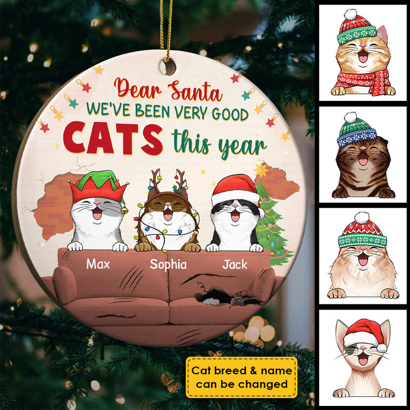 On The Naughty List - We Regret Nothing - Personalized Custom Round Shaped Wood Christmas Ornament