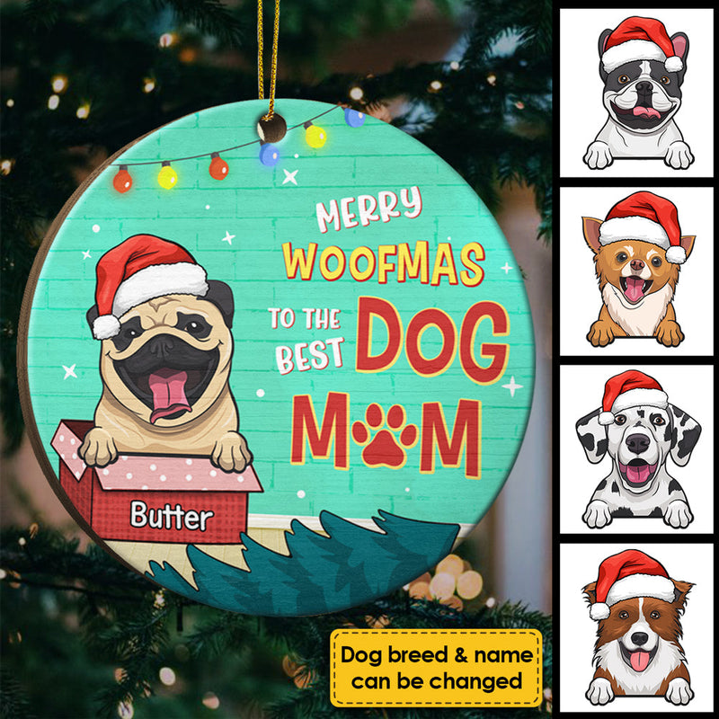 Meowy Woofmas To The Best Mom And Dad - Personalized Custom Round Shaped Wood Christmas Ornament