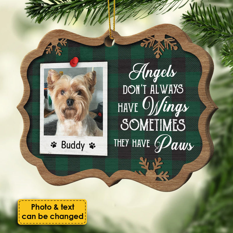 You Left Your Paw Prints On Our Hearts Forever - Personalized Custom Benelux Shaped Wood Christmas Ornament